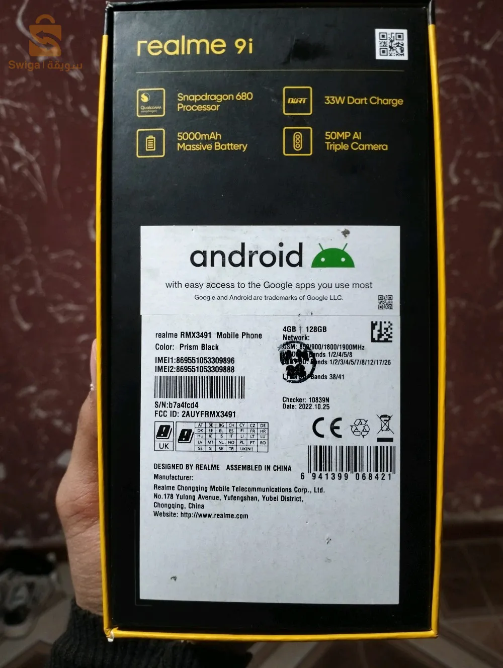 Realme 9I4 gb ram and 128 gb storage 90 hz refresh rateSnapdragon 680 cpu50mp camera