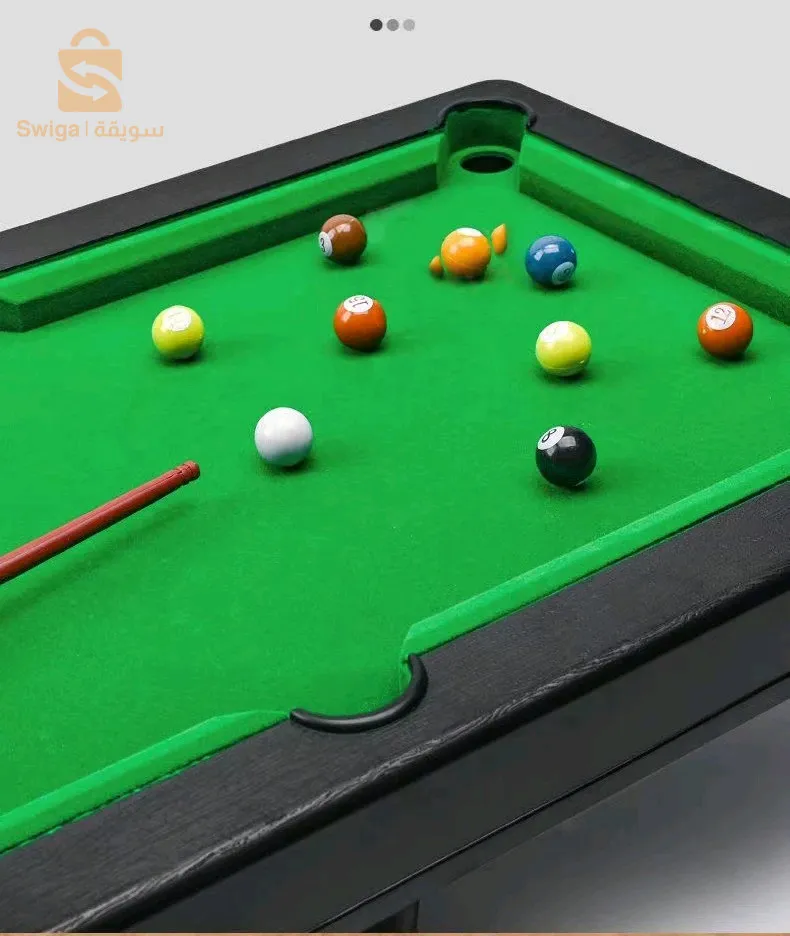 طاولة ألعاب بلياردو صغيرة متعددة اللاعبين للأطفال
تعتبر طاولة البلياردو المصغرة المحمولة هذه مثالية لتوفير المساحة، ومثالية للأماكن التي لا توجد فيها مساحة كافية لوضع طاولة البلياردو، مثل غرفة لعب الأطفال أو غرفة العائلة.
 كرات اللعبة وأطرافها هي أفضل حجم ووزن للطاولة، مما يجعل ممارسة التصويب أسهل ويحسن مهاراتك.
 مناسبة للأشخاص من جميع الأعمار - لعبة البلياردو هذه مناسبة لجميع الأعمار. صغيرة بما يكفي ليتحكم فيها الأطفال، ولكنها كبيرة بما يكفي ليستمتع بها الكبار. في ليلة اللعب العائلية، يمكن للجميع الاستمتاع بهذه اللعبة.
 تتضمن المجموعة كل ما تحتاجه: عصا البلياردو، والطباشير، والحامل المثلث وكرات البلياردو.
 عمل طاولة بلياردو في الحياة الحقيقية! الهدية المثالية لأي محب للرياضة أو الألعاب، سواء كان بالغًا أو طفلًا! مناسبة لجميع الأعمار – لاعبين متعددين – للمتعة العائلية!
3900دج
0665955230وق👉viber watts