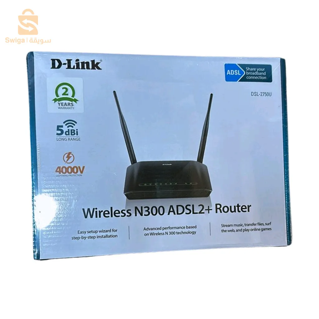 D-Link Modem Routeur Sans-Fil Wifi Adsl2+ N 300 Dsl-2750U Usb Double Antenne