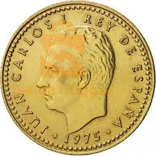 عملة إسبانيا نادرة اخر اصدار للعملة في عهد الملك خوان كارلوس إصدار سنة 1975