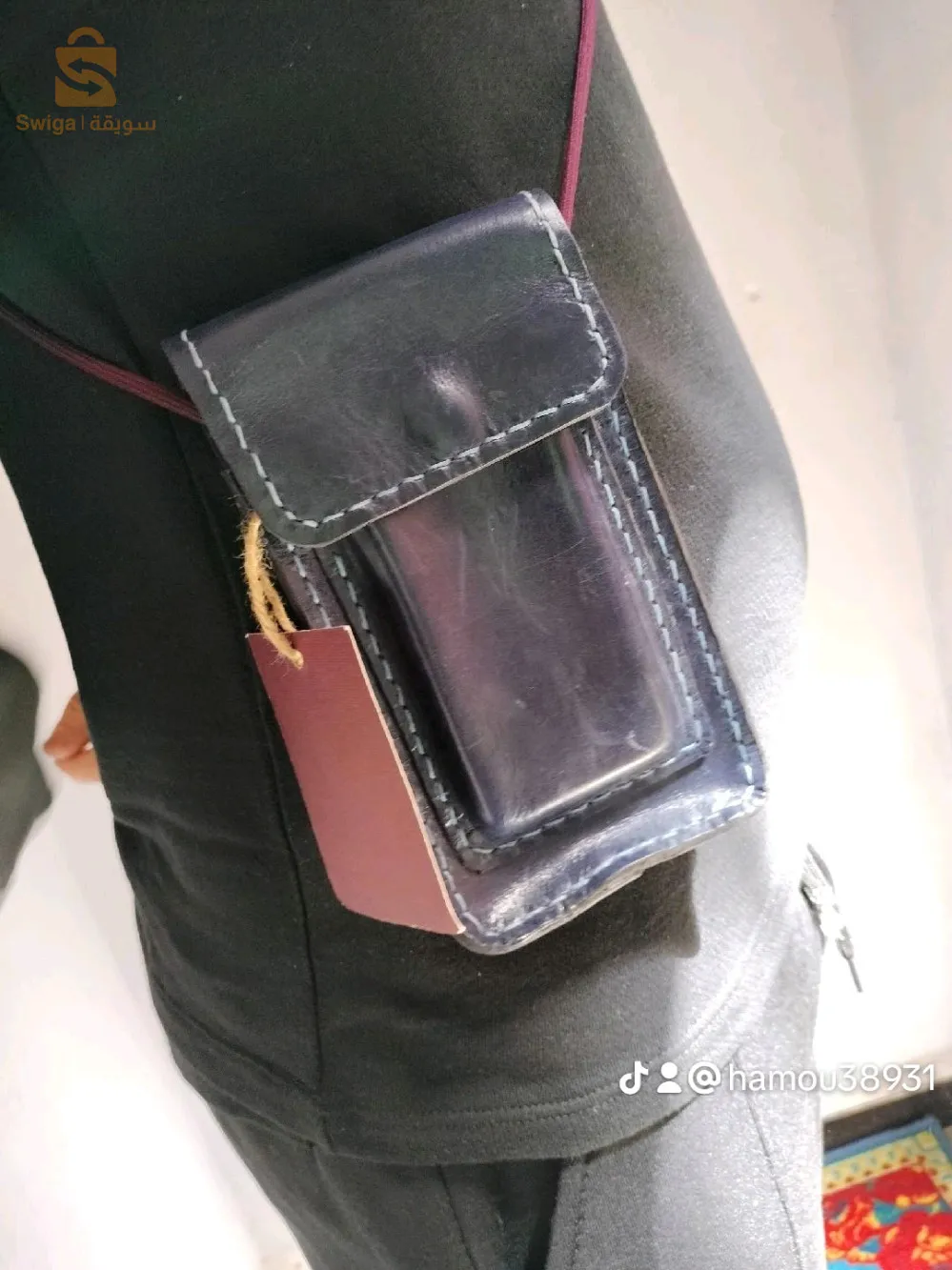 pochette cuir vachette matière viritable solide disponible 0542664867