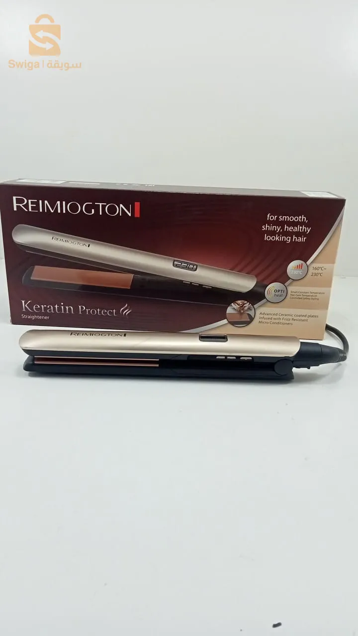 #Remington 💥#lisseur #keratin #Therapy  ليسور ريمنغتون تيرابي بالكيراتين و زيت الارغان ريمنغتون   مملس الشعر وفرده بالكراتين 🌸 تقنية الحماية بالكيراتين تقنية متطورة عن طريق طلاء ألواح السيراميك في المملس بمادة الكيراتين.🌸 شاشة رقمية مدمجة مع المملس.🌸 درجة حرارة تصل إلى 230 C وتساوي بدرجة الفهرنهايت 450 F. و رائع للاستعمال الشخصي✔️صنع الصين ✅السعر : 4600 دج✅ التوصيل متوفر حتى باب دار 😍😍العاصمة مجانامختلف الولايات: 300دجولايات الصحراء: 600دج