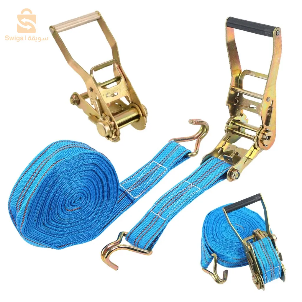 حزام السقاطة 10 متر خطاف معدني مزدوج 10000 رطل، للسفر والتثبيت والشحن
اللون الأزرق.
الطول: 10 م.
قماش البوليستر الصناعي مقاوم للطقس ولن يتمدد بمرور الوقت.
 مفيد للربط بالشاحنة أو نصف المقطورة أو المسطحة أو سيارة القطار أو أي حاملة بضائع أخرى.
قوة كسر قوية تصل إلى 10000 رطل: الحزام مصنوع من مواد عالية الجودة مع خياطة إضافية، مما يوفر أداءً لا يضاهى حتى عند التعامل مع الأحمال الثقيلة في الرياح القوية. تتمتع كل سقاطة بقدرة تحميل رسمية تصل إلى 3333 رطلاً وقوة كسر تصل إلى 10000 رطل، ولكن ثق بنا، فهي أقوى! 
 
الخطاف المسطح القياسي: الخطافات المسطحة متوافقة مع معظم المقطورات المسطحة. ويمكن ربطها مباشرة بالقضبان الجانبية للمقطورة، مما يوفر منتجًا ممتازًا مطلوبًا لحماية البضائع الثقيلة أو الضخمة. 
 
إطلاق سريع: توفر آلية السقاطة تحكمًا ممتازًا وراحة وقوة إمساك قوية. المقبض المريح المحمّل بنابض يسمح بتحرير سلس وسريع.
2900دج
0665955230وق👉viber watts