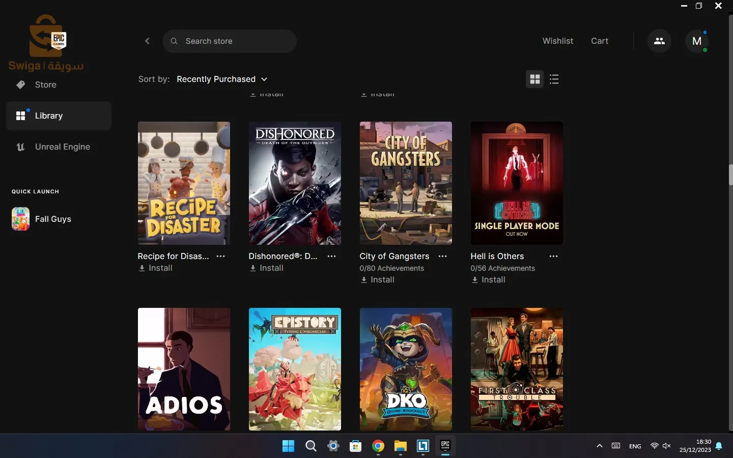 💻🎮Compte EPIC GAMES +190 JEUX