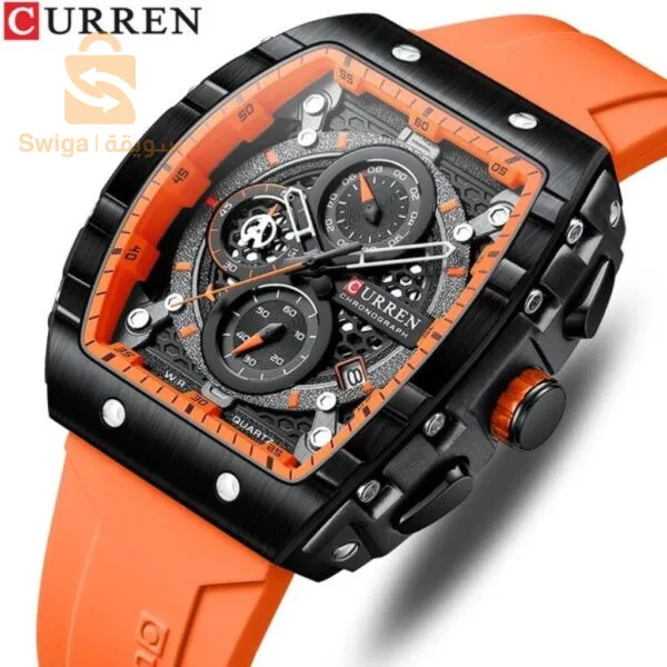– curren-montre Original bracelet en Silicone pour hommes chronographe étanche 8442