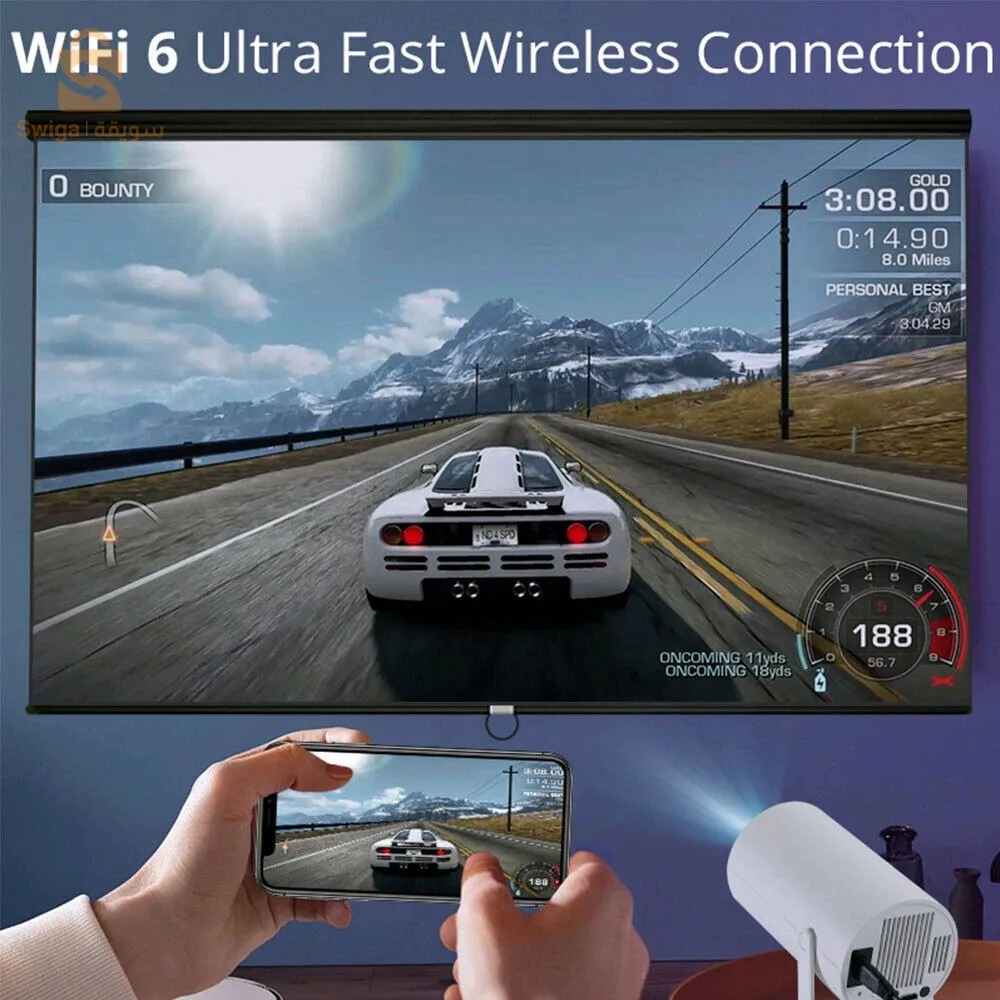 جهاز عرض صغير HY300 بدقة 4K، أندرويد 11.0، واي فاي 6، بلوتوث 5.0، سينما منزلية 1280 بكسل$👍