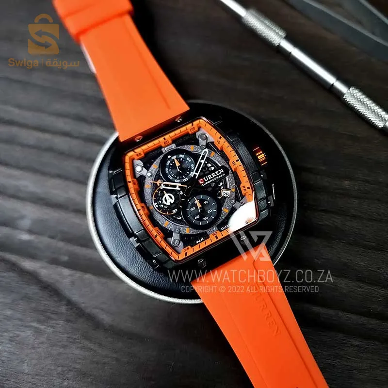 – curren-montre Original bracelet en Silicone pour hommes chronographe étanche 8442