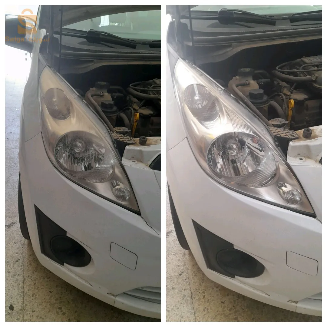 تنضيف و تلميع الاضواء السيارة