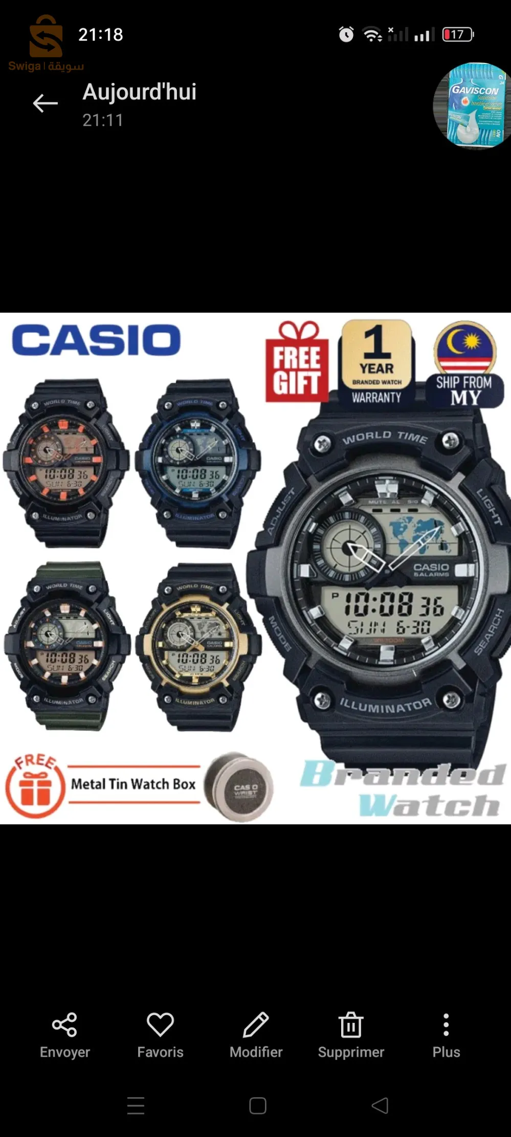 montre original Naviforce Curren Megir Casio
