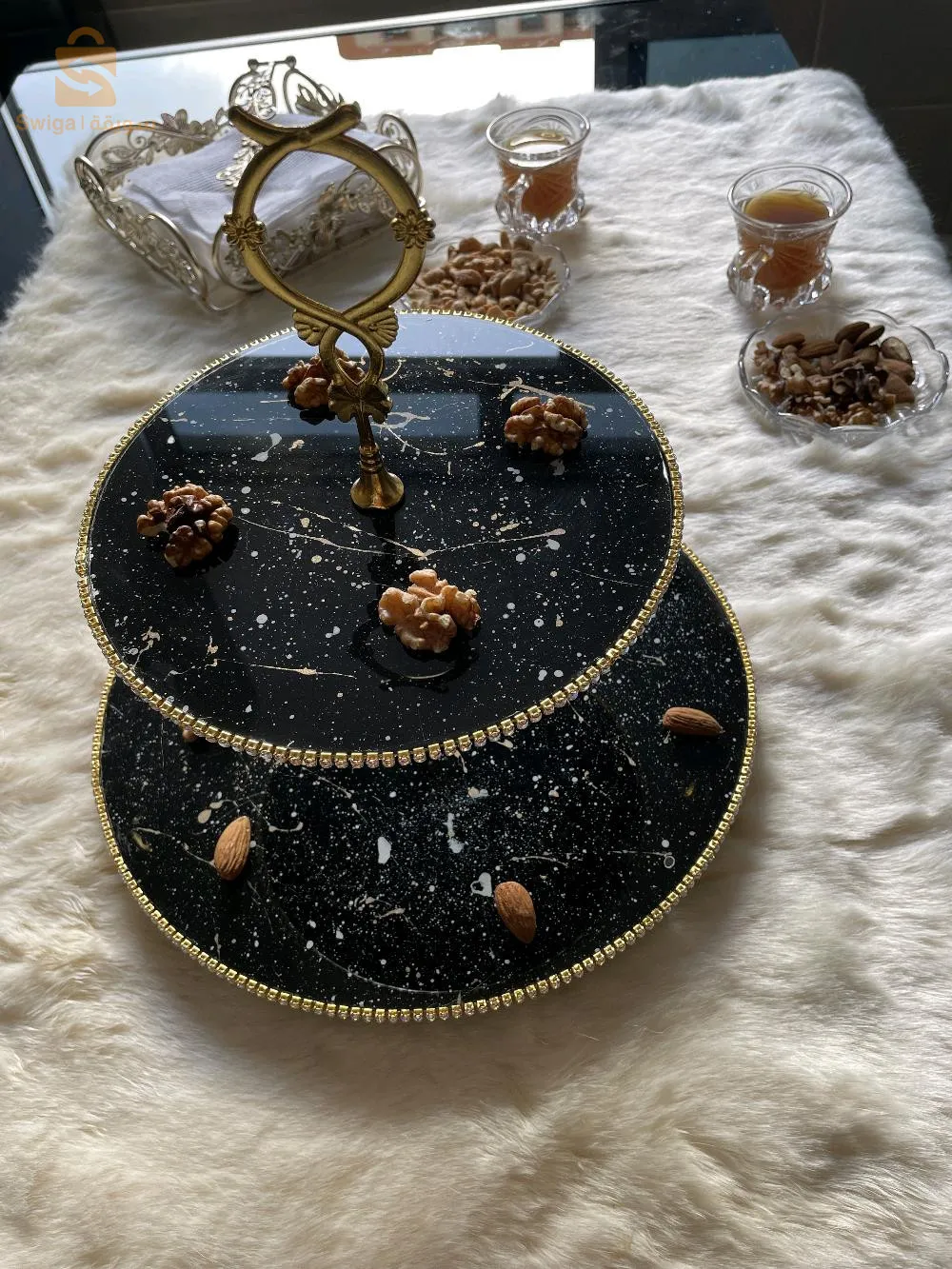 حامل الحلويات و  صينية