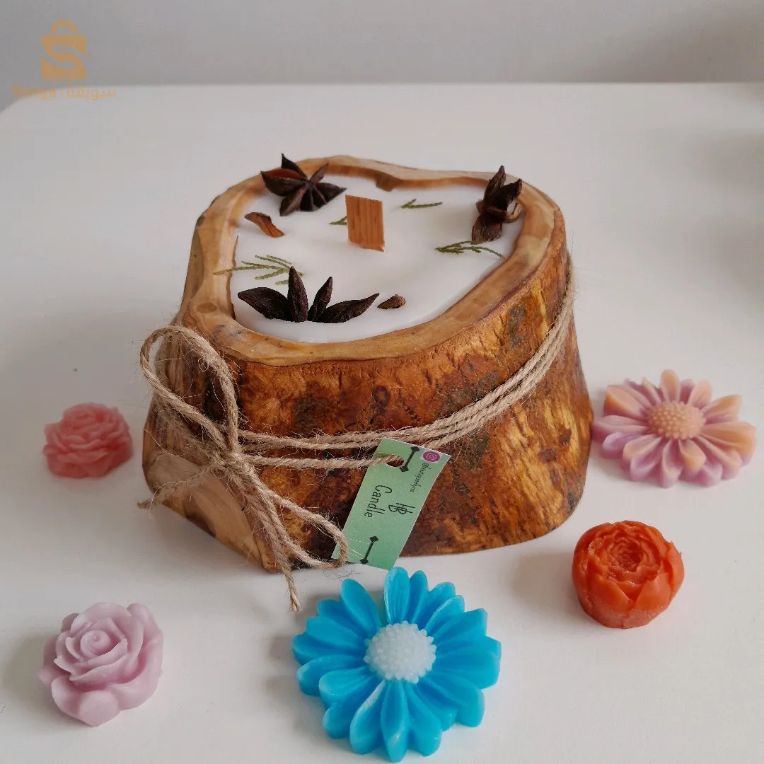 bougie parfumée en bois