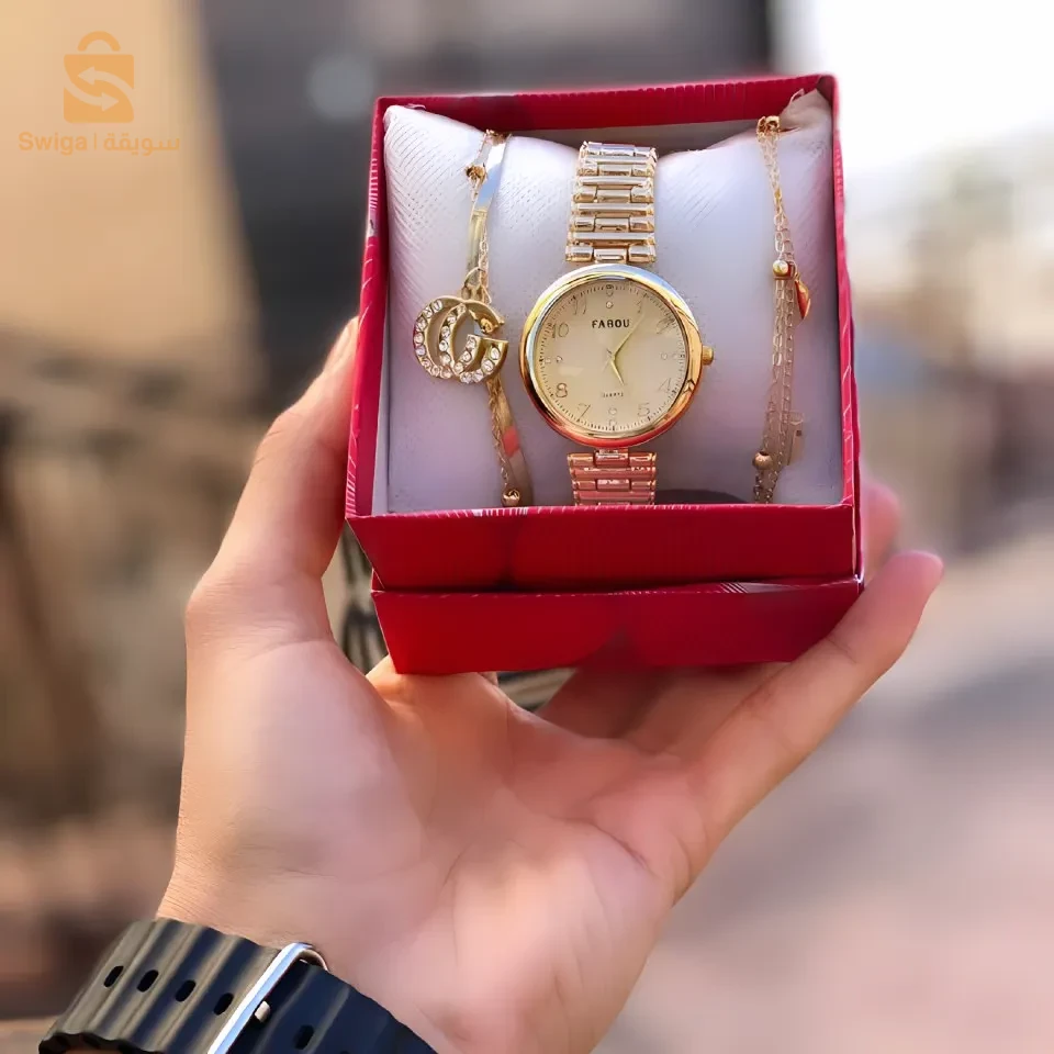 Montre élégante 😍 + une paire de bracelets ✨ avec boite ❤️