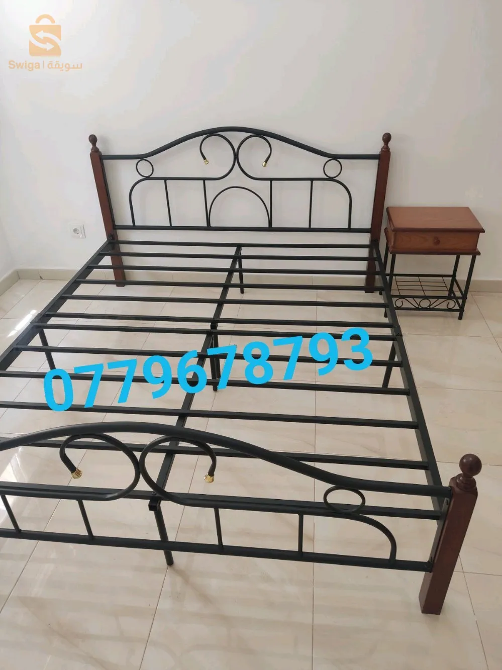 Lit fer forgé 2 place