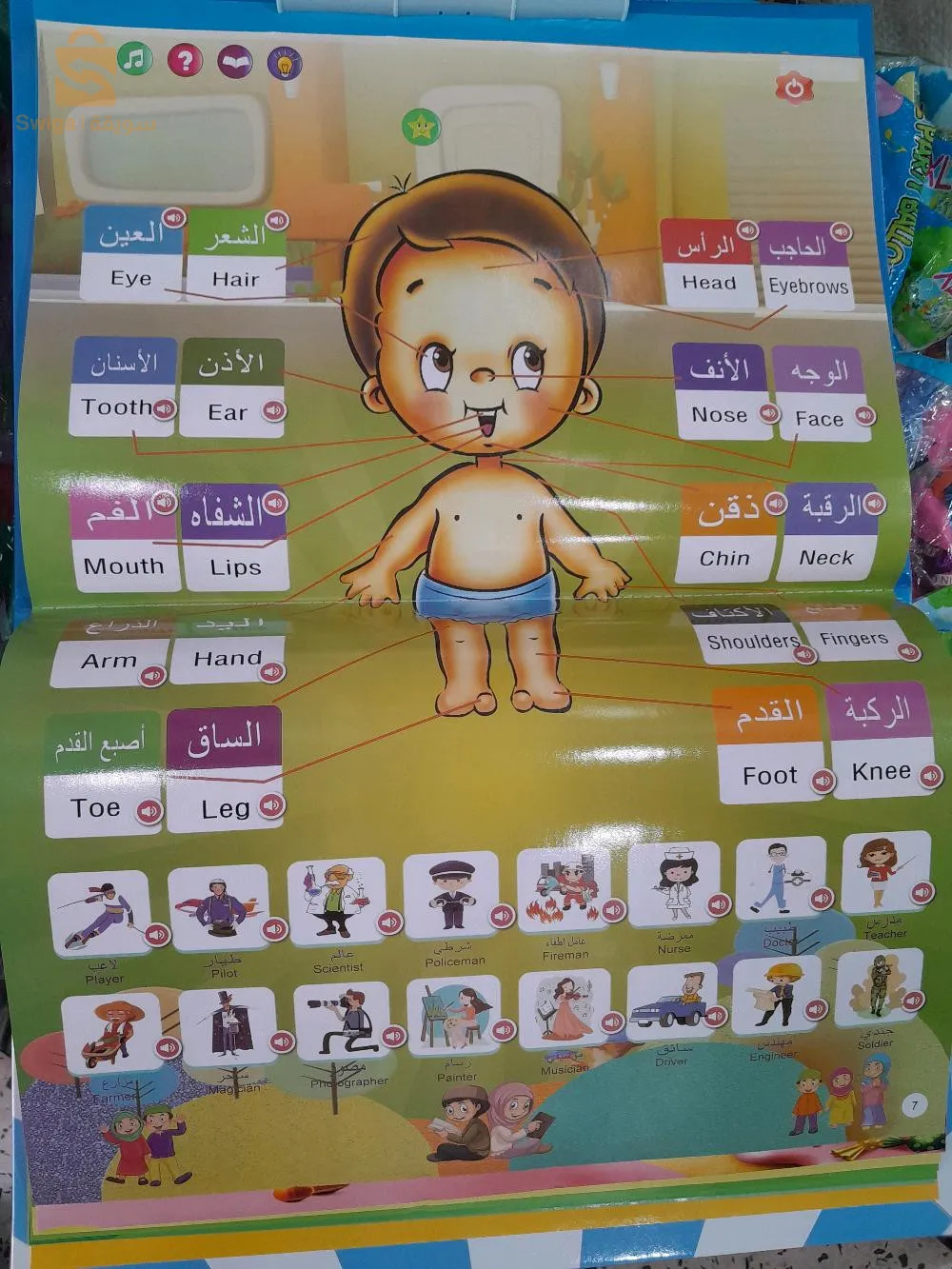 كتاب الكتروني ناطق  بالعربية والانجليزية
