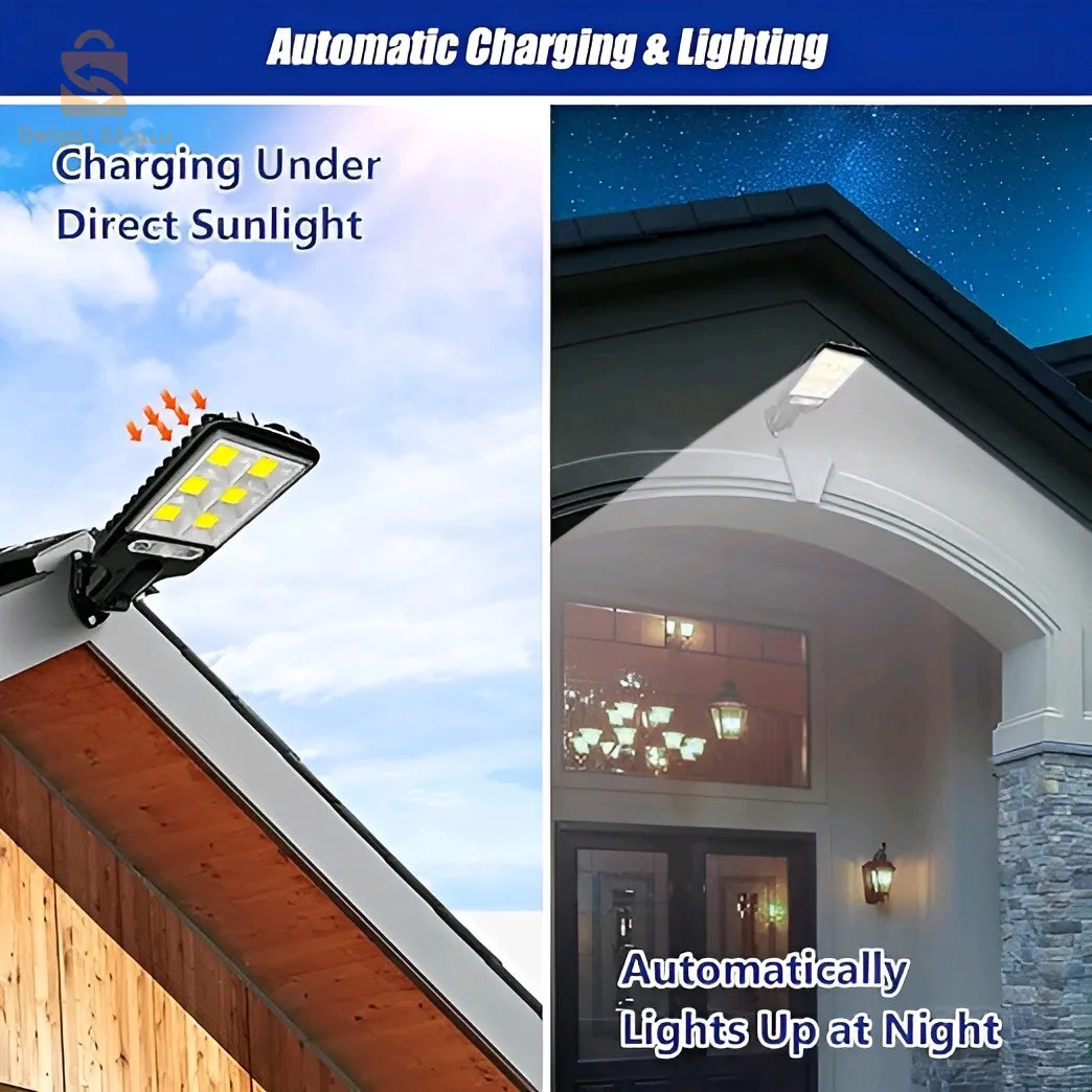 مصباح شمسي خارجي مع 3 أوضاع إضاءة ضد الماء مع جهاز تحكم عن بعد ومستشعر حركة$👍