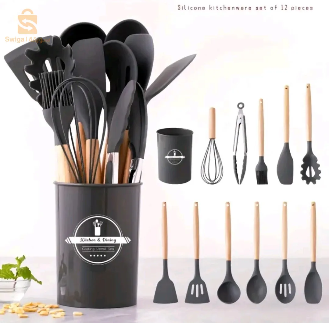مجموعة أواني مطبخ سيليكون $🤍🤍12pcs