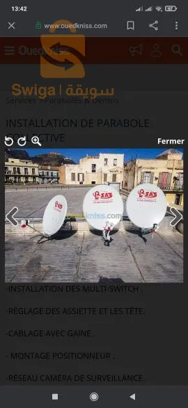 installations et fournitures et pose toutes types caméras surveillance et alarme vidéo phone paraboles