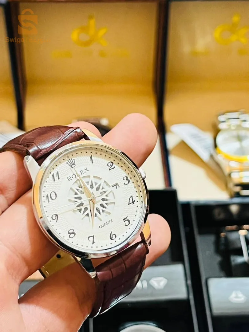 Classic leather strap watch