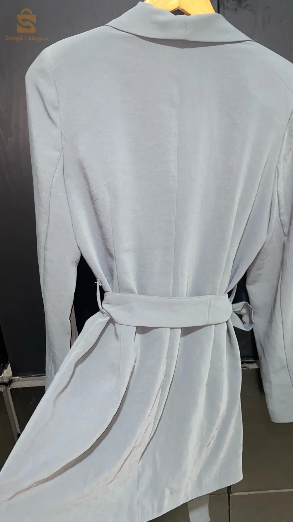 Blazer Gris sans boutons avec ceinture😍