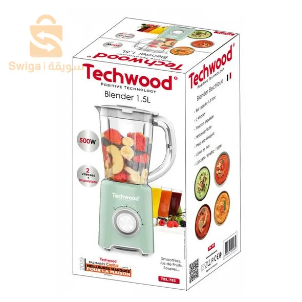 Blender De 2 Niveaux De Vitesse Avec Fonction Impulsion 1.5L 500W Techwood TBL-782