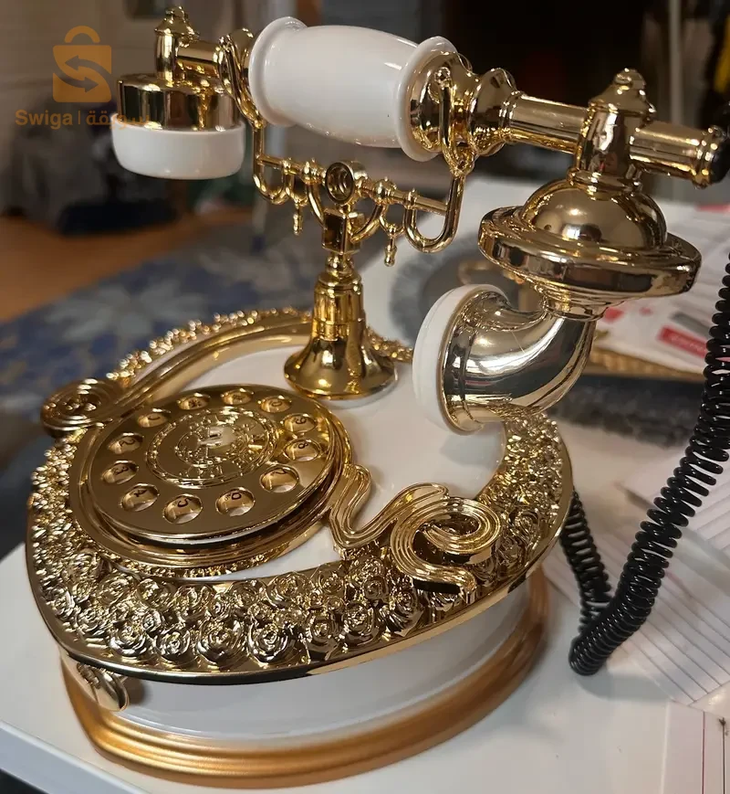 Boîte à musique créative en forme de cœur téléphone vintage décoration pour maison