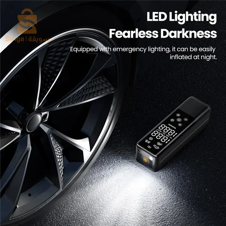 مضخة هواء هوكو الذكية مع ضوء LED وشاشة رقمية ZP5$👍