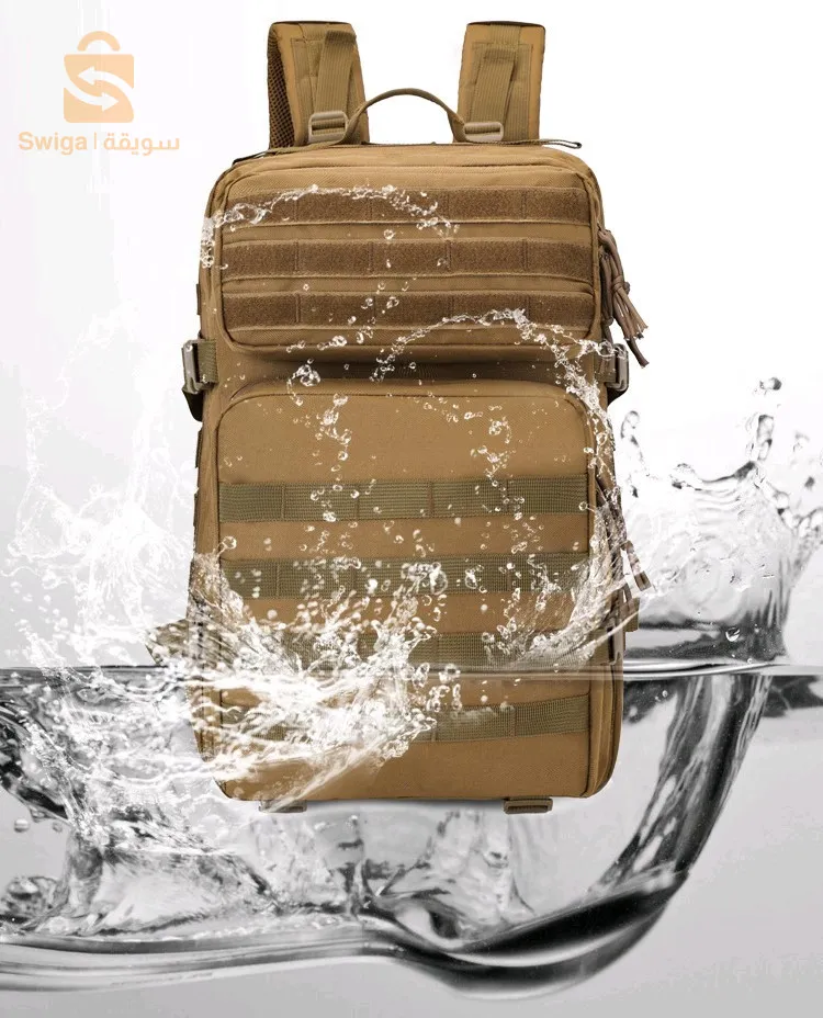 حقيبة ظهر تكتيكية مقاومة للماء سعة 50 لترًا للمشي لمسافات طويلة والسفر وتسلق الجبال$👍