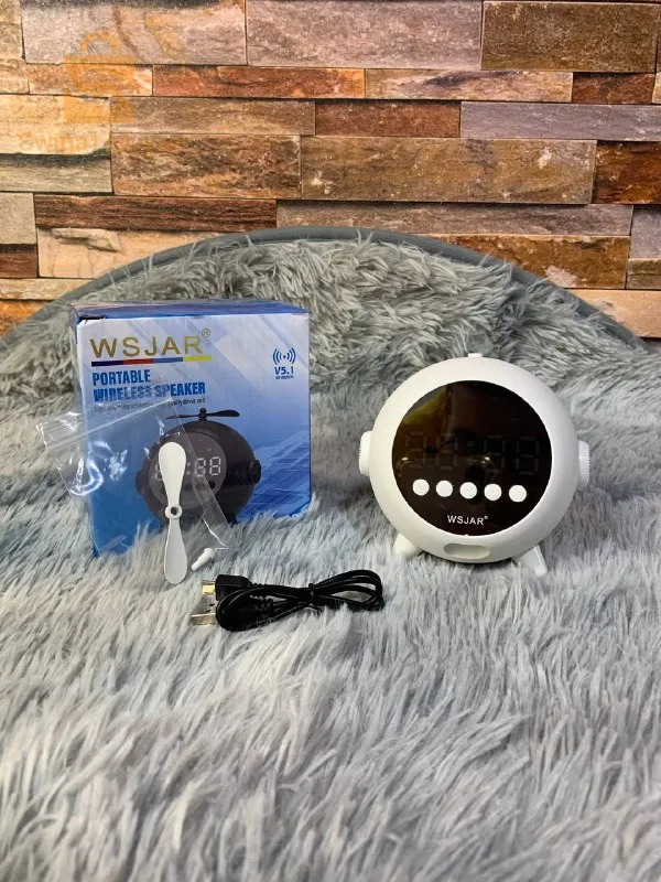 Réveil Numérique à Miroir Rechargeable avec Haut-parleur Portable Bluetooth 5.