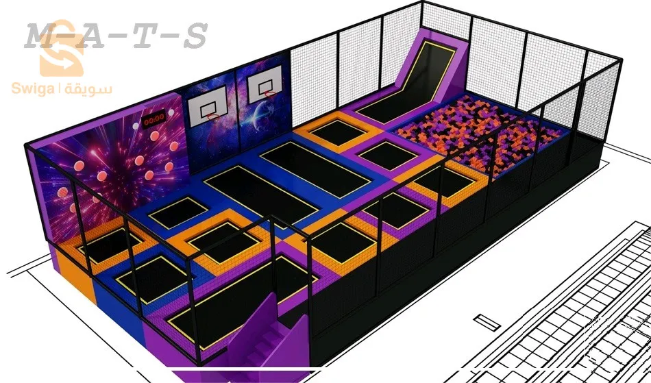 ترامبولين، غرف العاب وماناج. Trampoline, soft play& manege