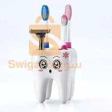 Support de brosse à dents en forme de dents de 4 trous pour salle de bain