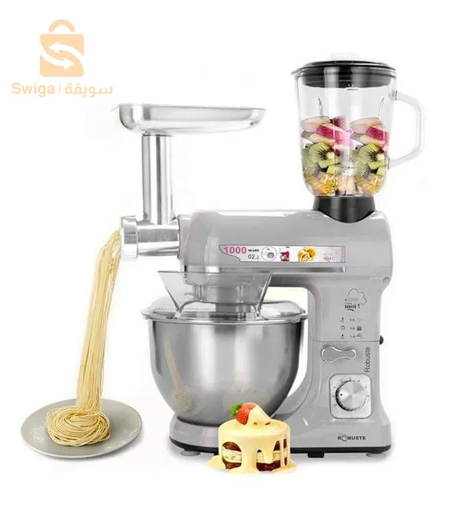 ROBUSTE RPM37 Robot pétrin 5 litre 1000 watt 3en1
ROBUSTE RPM37 Robot pétrin 5 litre 1000 watt عجان إحترافي روبيست RPM37 
يمكنك الأن خبز الكعك والحلويات اللذيذة، فرم اللحم وصنع عصير لذيذ ومنعش دون أية متاعب مع الخلاط متعدد الإستعمالات روبيست RPM37، وهو جهاز مطبخ لابد من إقتنائه في كل منزل. من شأن هذا الجهاز أن يخفف عنك عبء الطهي ويجعله أمرا في غاية السهولة وذلك بفضل وظائفه المتعددة.
✅يأتي مع محرك قوي وفعال 1000 واط.
✅يأتي هذا الجهاز مصحوبا بوعاء كبير بسعة 5 لتر
✅يشتمل خلاط روبيست RPM37 هذا على إعدادات 6 سرعات مختلفة مع تحكم في النبض لقوة وفعالية أكبر
✅يمكن تعديلها وفقا للسرعة التي تفضليها.
✅مفرمة لحم مزودة بثلاث شفرات تقطيع.
✅قطعة لعمل السجق والمعكرونة.
✅ذراع متعددة الوظائف مع 35 درجة دوران.
✅ياتي مدمج مع خلاط عصائر بسعة 1.5 لتر
21500دج
0665955230فب👉viber watts