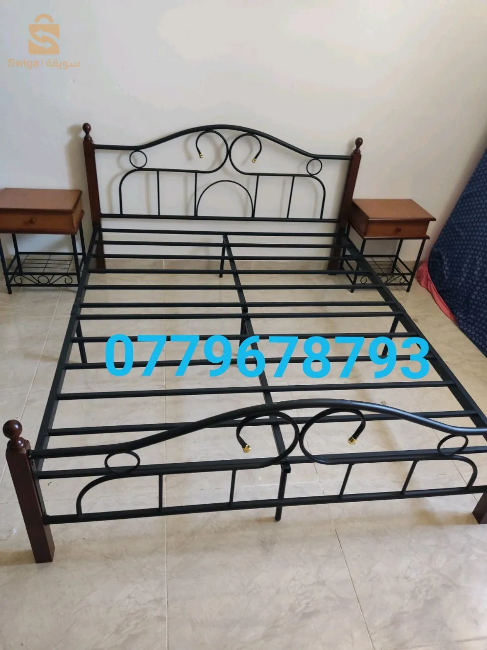 Lit fer forgé 2 place