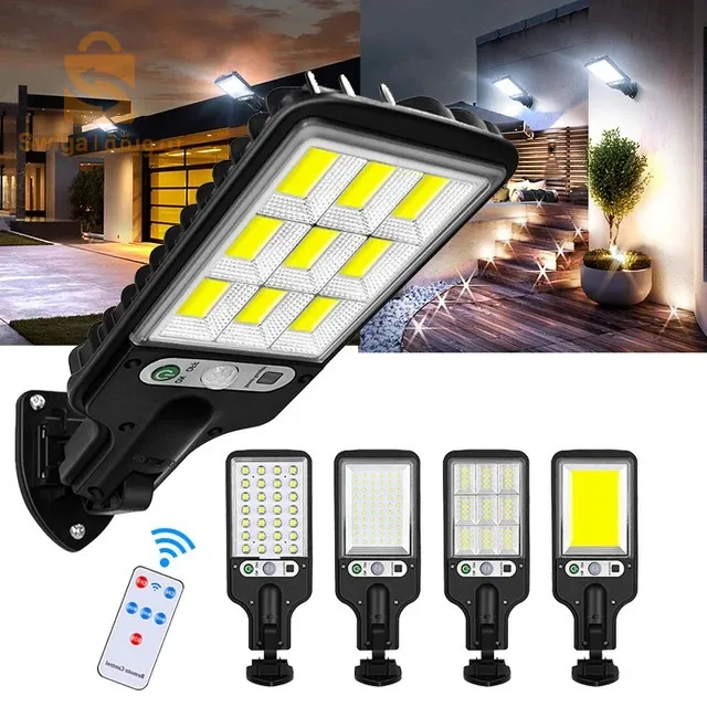 Lampe solaire d'extérieur avec 3 modes d'éclairage Étanche avec Télécommande et Détecteur de Mouvement