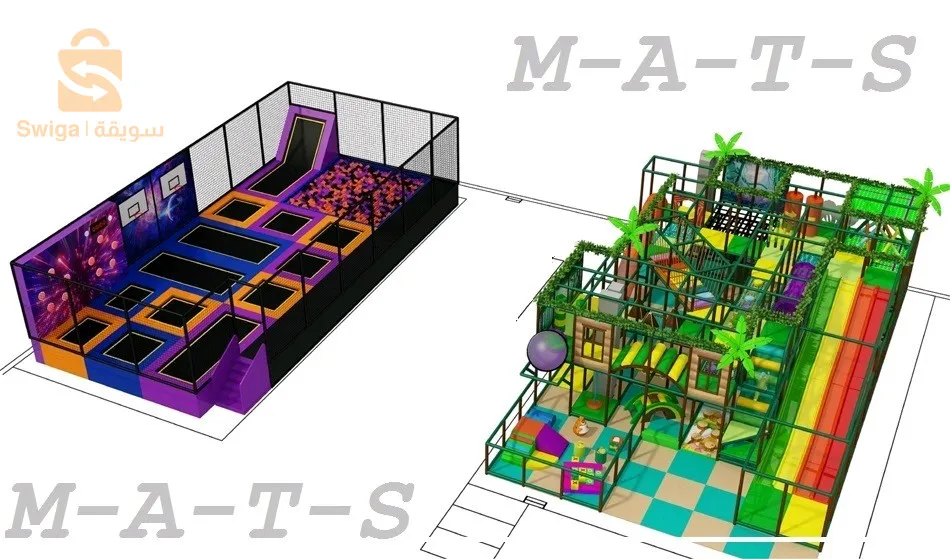 ترامبولين، غرف العاب وماناج. Trampoline, soft play& manege