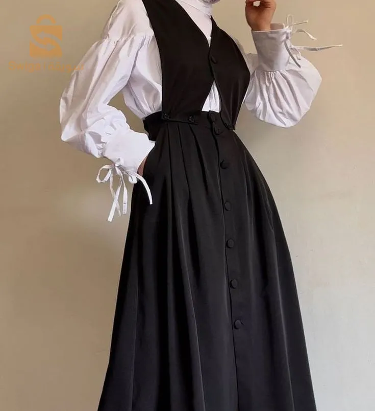 Gray summer skirt with jacket