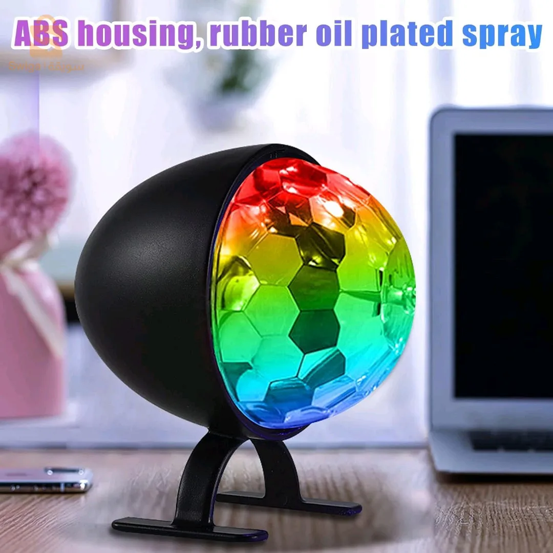 ضوء مسرح على شكل كرة سحرية دوارة ملونة RGB$👍