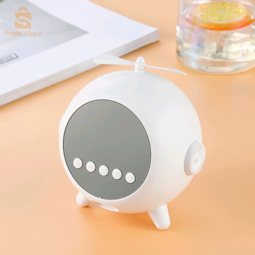 Réveil Numérique à Miroir Rechargeable avec Haut-parleur Portable Bluetooth 5.