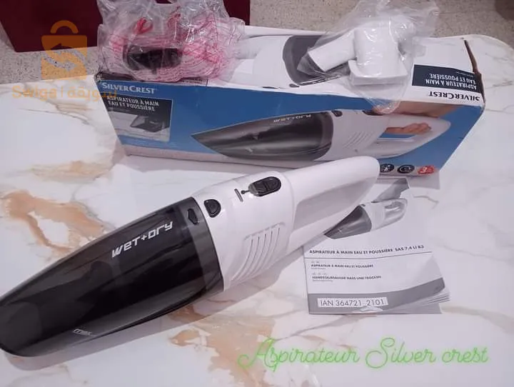 #Aspirateur_A_Main_Aux Et Poussière#SILVER_CREST#Batterie : 7.4 V #Autonomie_en_Aspiratio_continue : 20 Mn.#Capacité du bac de récupération  de la Poussière  Max 400 ML#Capacité du bac de récupération  des Liquides  Max 150 MLMade in #Germany 🇩🇪🇩🇪