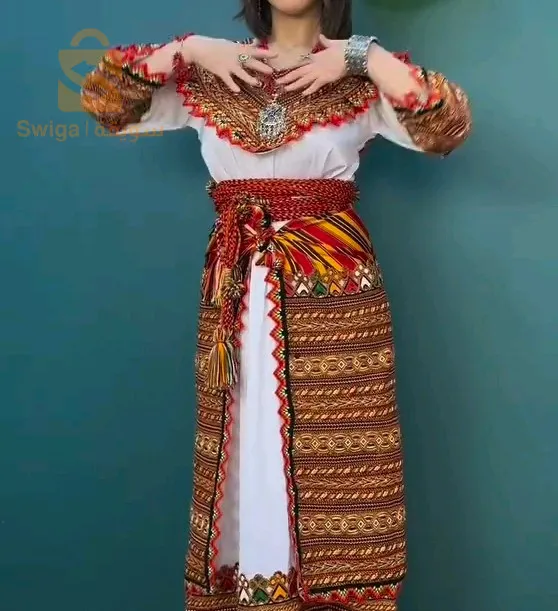 روبة قبايلي للعرائس شارجي مع الفوطة والحزام و البرنوس+ هدية