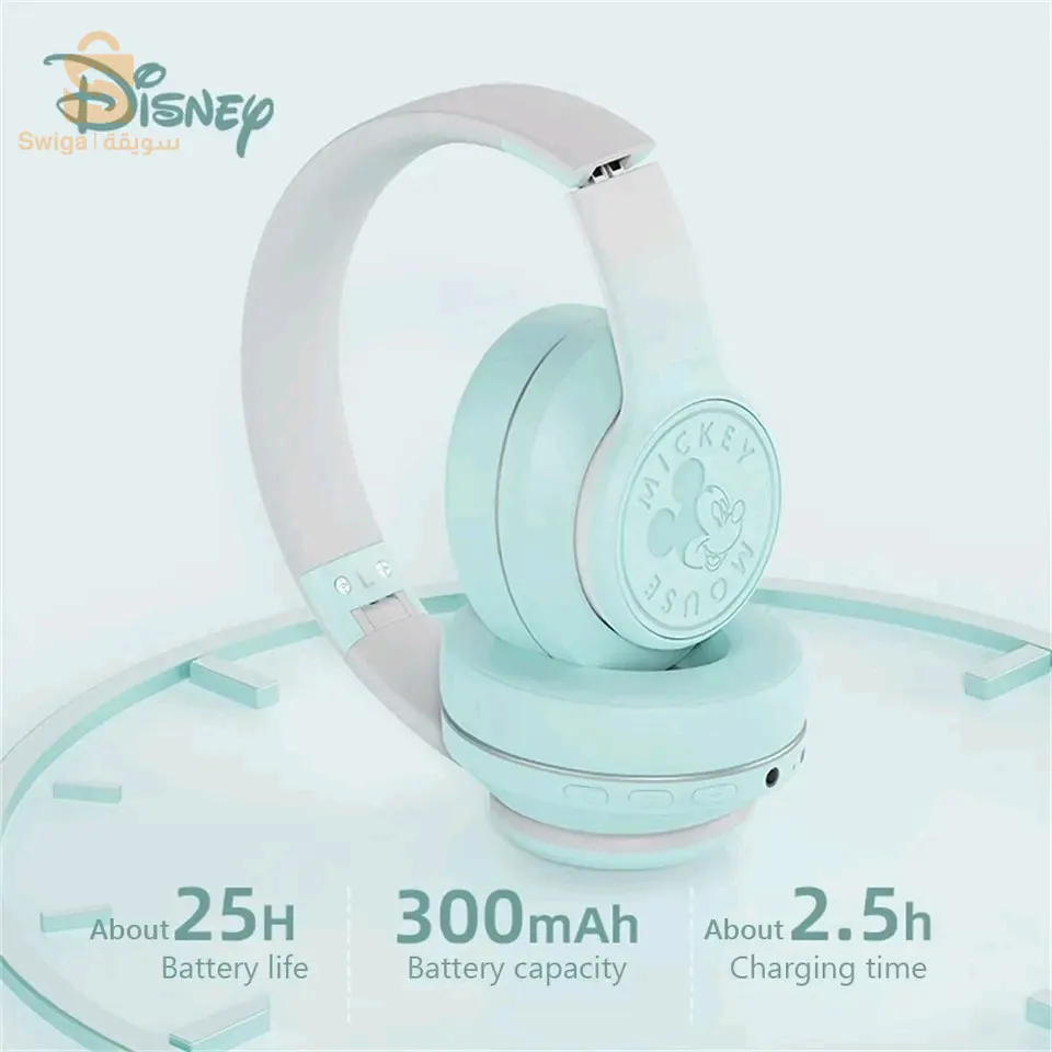 Disney casque sans fil original à suppression de bruit, stéréo, écouteur, jeu de video