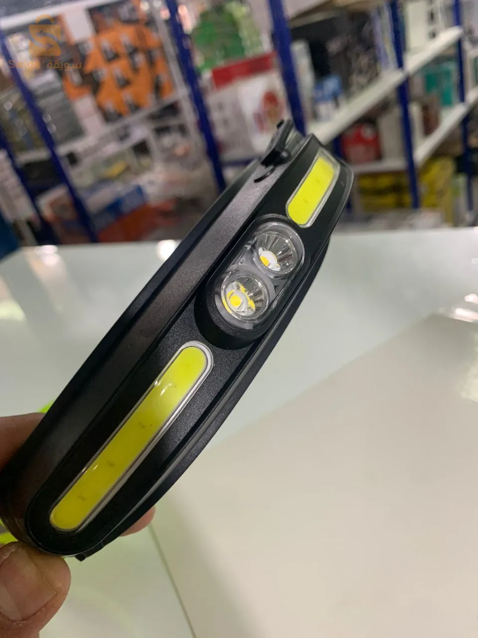 Lampe frontale transfrontalier étanche lumière forte COB double source de lumière