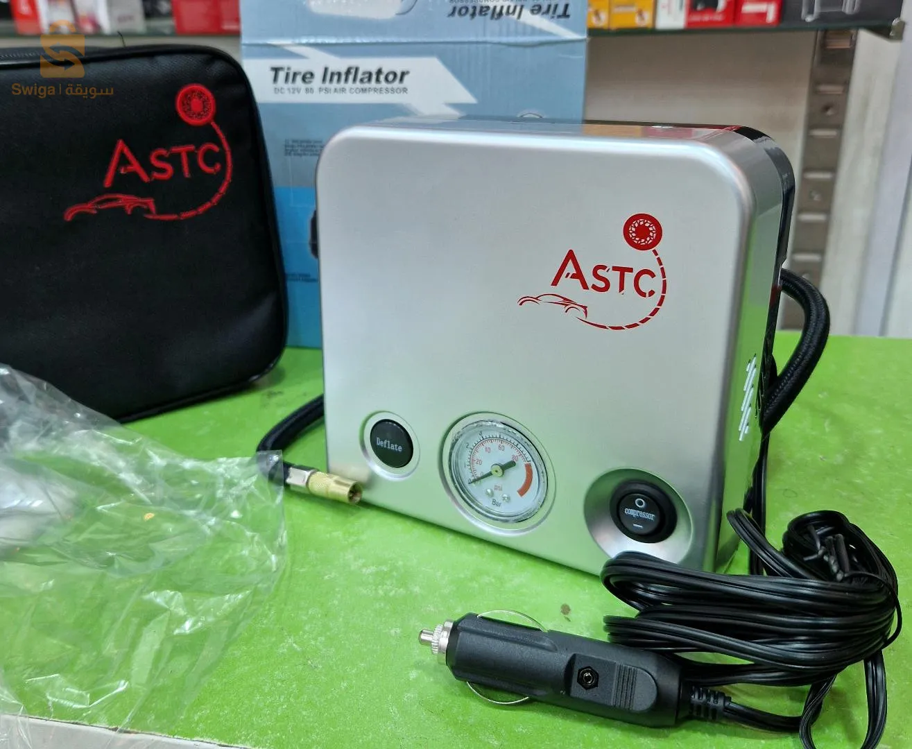 Gonfleur ASTC 12vمنفاخ هوئي لعجلات السيارة محمول- Cmpresseur 12v ASTC accesoires✅نوعية جيدة وخفيف✅فيه ساعة لقياس الضغط ✅متعددة الرؤوس ✅سهلة للإستعمال 3600دج0665955230فب👉viber watts