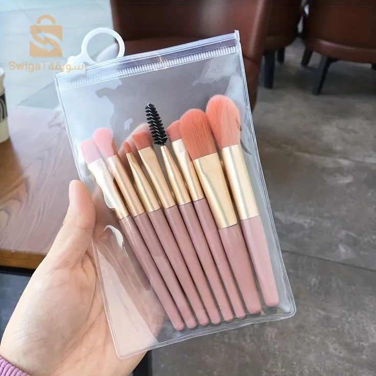 Ensemble De 8 Petit Pinceaux À Maquillage Rose Corail 💗
