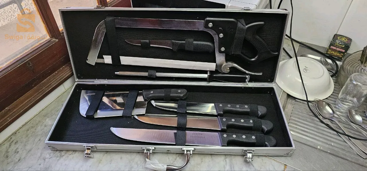 Arcos Couteaux De Boucher En Acier Inoxydable 7 Pcs – حقيبة سكاكين 7 قطع من علامةأركوس$👍