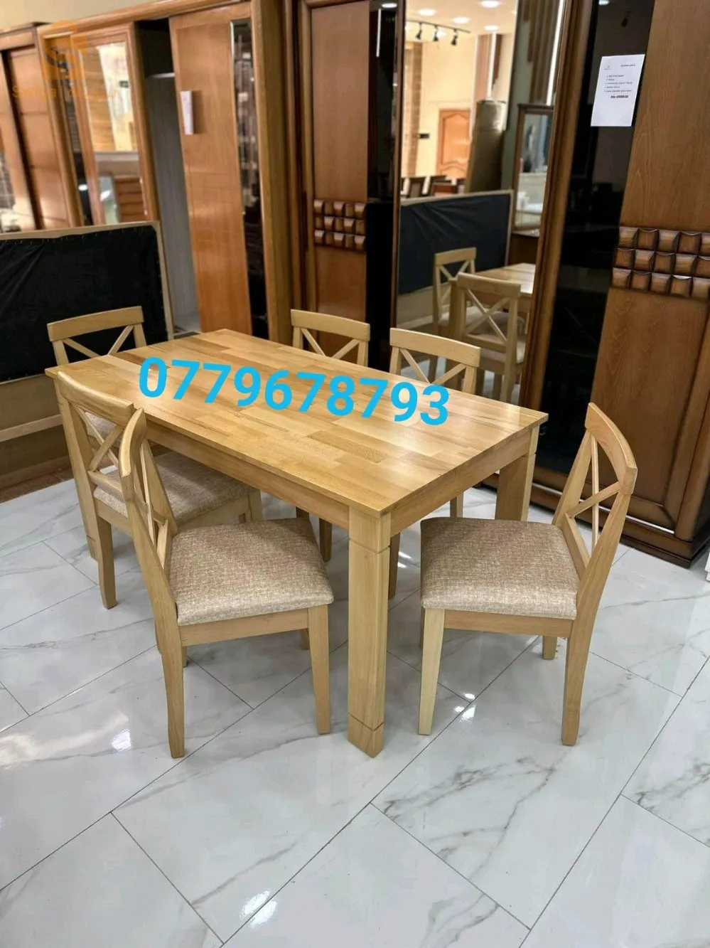 table de cuisine 6 chaises hêtre 100%