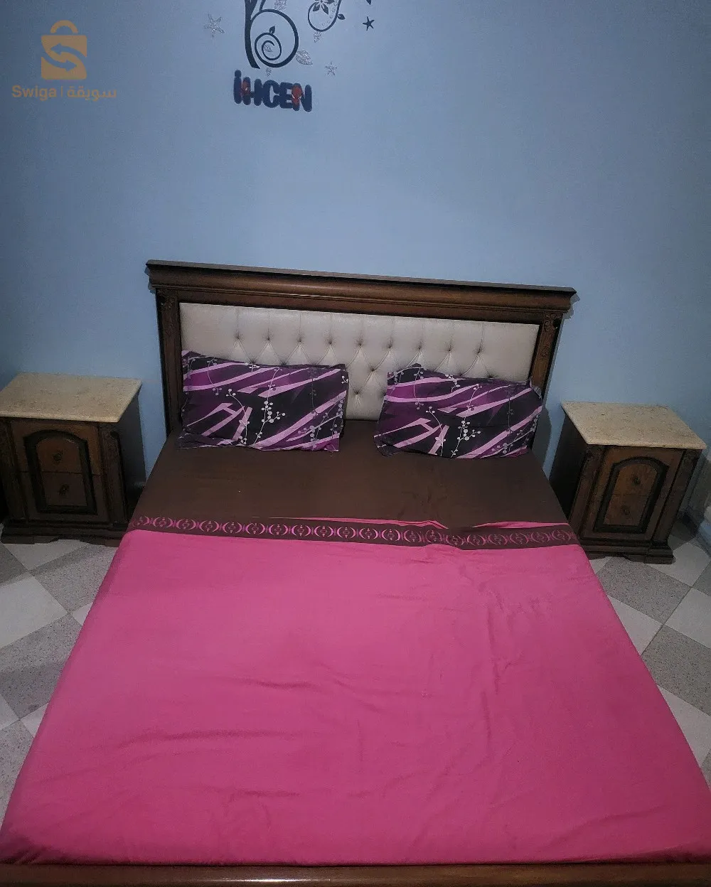 غرفة نوم كاملة نوع الخشب الزان