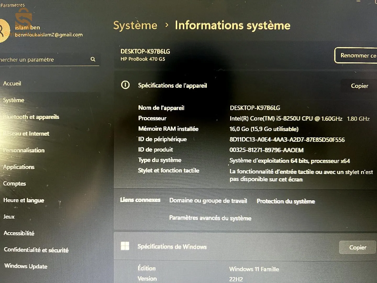 Cpu : core i5-8250u 1.6-1.8 GHz✅
Ram : 16 Go✅
Disk : 256 SSD NVME✅
Ecran : 17 pouces✅
Gpu : intel uhd graphics 620 et invidia 930mx✅
Hp probook 470 g5