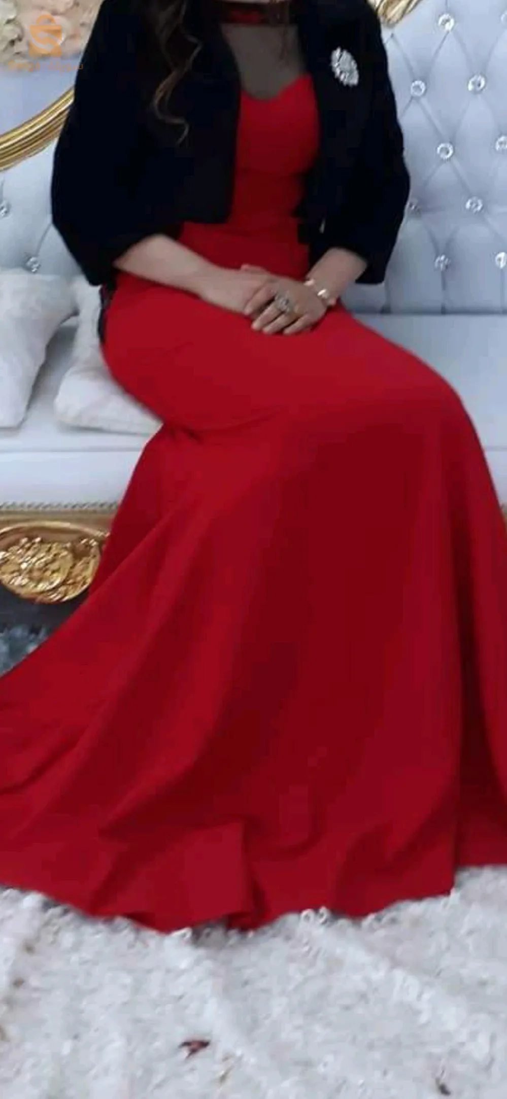 très belle robe soirée sirène rouge