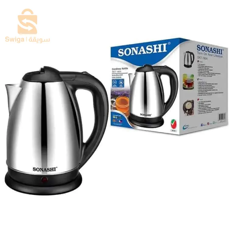Bouilloire Electrique Inox 1.8L Sonashi SKT-1804$🤍🤍