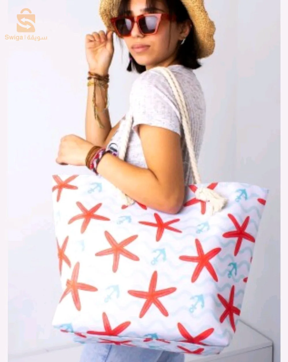 حقيبة كتف نسائية للبحر $🤍🤍